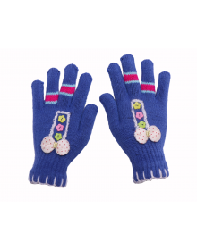 Acrylic Gloves Design ladies royal blue color